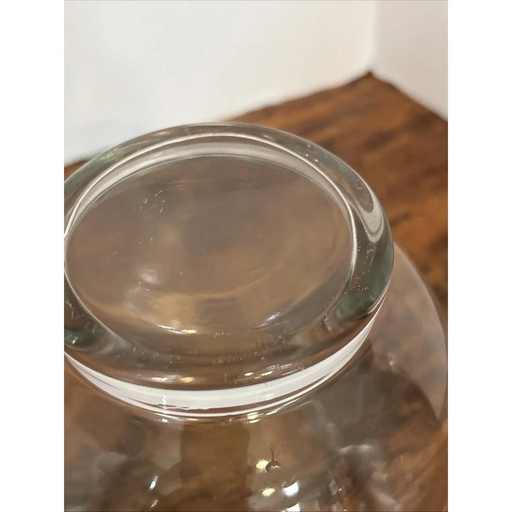 Princess House‎ Heritage Etched Crystal Ruffled Crimped Vase Rose Bowl Fish 5.5